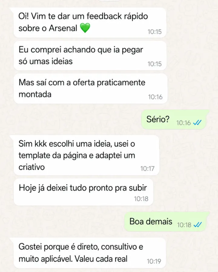 Depoimento de quem usou o Arsenal